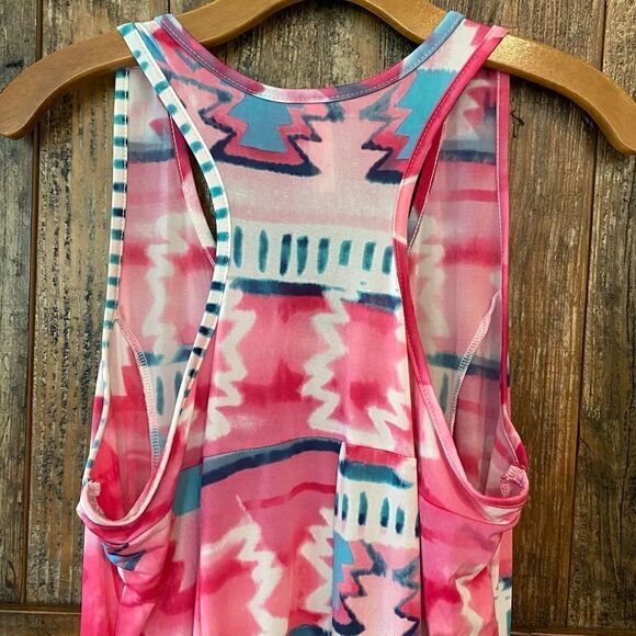 Shoreline Sz S/M Pink Aztec Lightweight Racerback Swim Cover Up Casual Dress - Picture 3 of 9